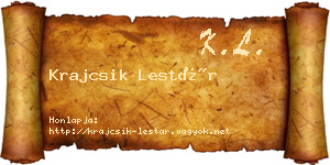 Krajcsik Lestár névjegykártya